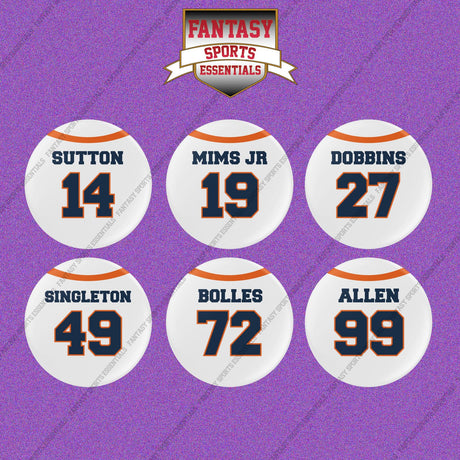 Denver Broncos 2025 Away Jersey Button Pins (Choose Your Player) Page 2