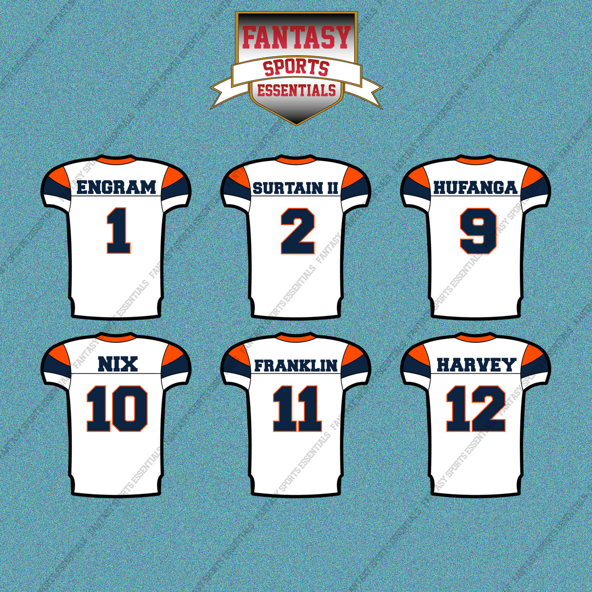 Denver Broncos 2025 Away Jersey Car Decals (Choose Your Player) Page 1