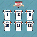 Denver Broncos 2025 Away Jersey Car Decals (Choose Your Player) Page 1