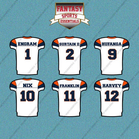 Denver Broncos 2025 Away Jersey Car Decals (Choose Your Player) Page 1