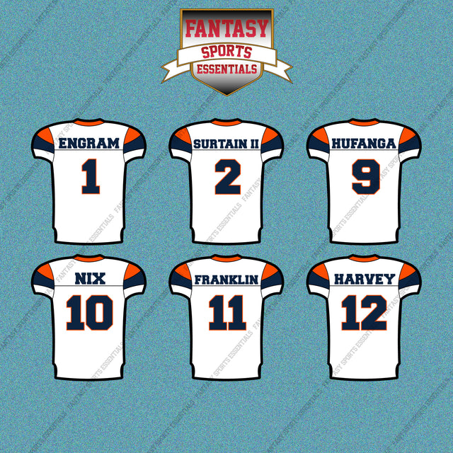 Denver Broncos 2025 Away Jersey Car Decals (Choose Your Player) Page 1