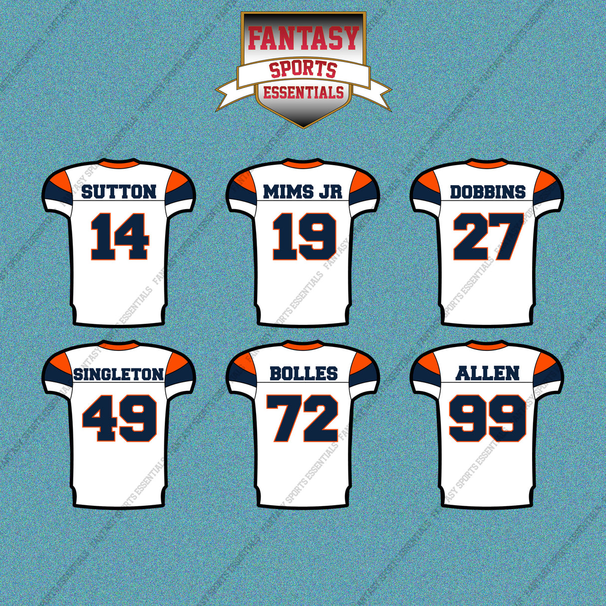 Denver Broncos 2025 Away Jersey Car Decals (Choose Your Player) Page 2