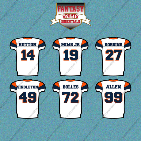 Denver Broncos 2025 Away Jersey Car Decals (Choose Your Player) Page 2