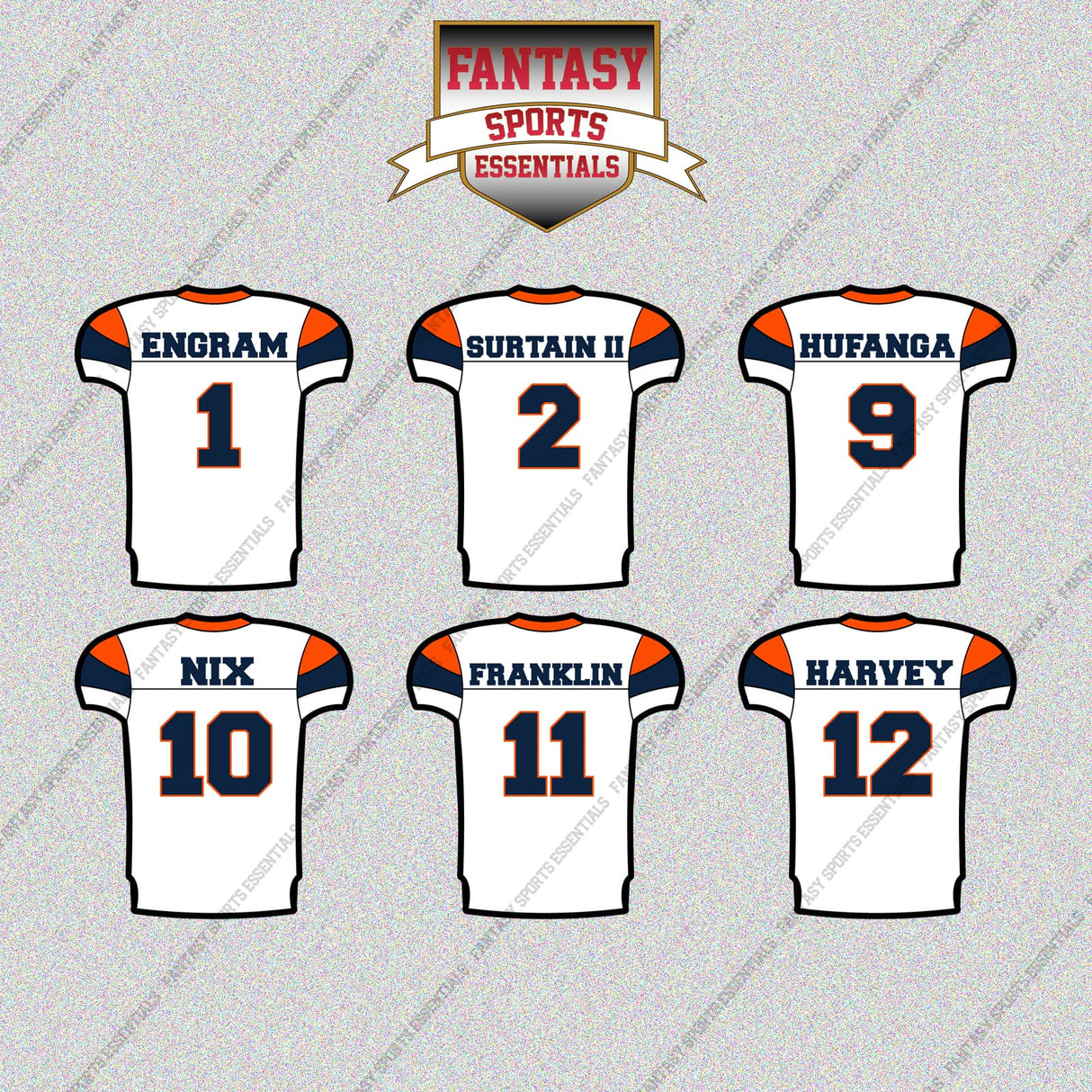 Denver Broncos 2025 Away Jersey Glossy Stickers (Choose Your Player) Page 1