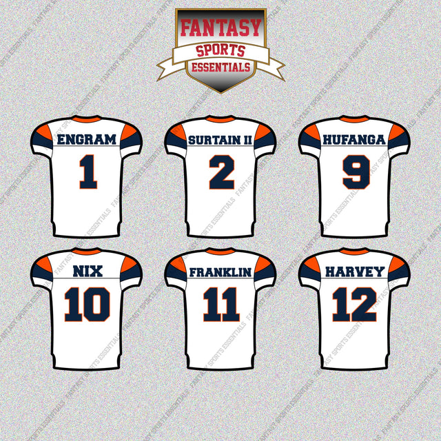 Denver Broncos 2025 Away Jersey Glossy Stickers (Choose Your Player) Page 1