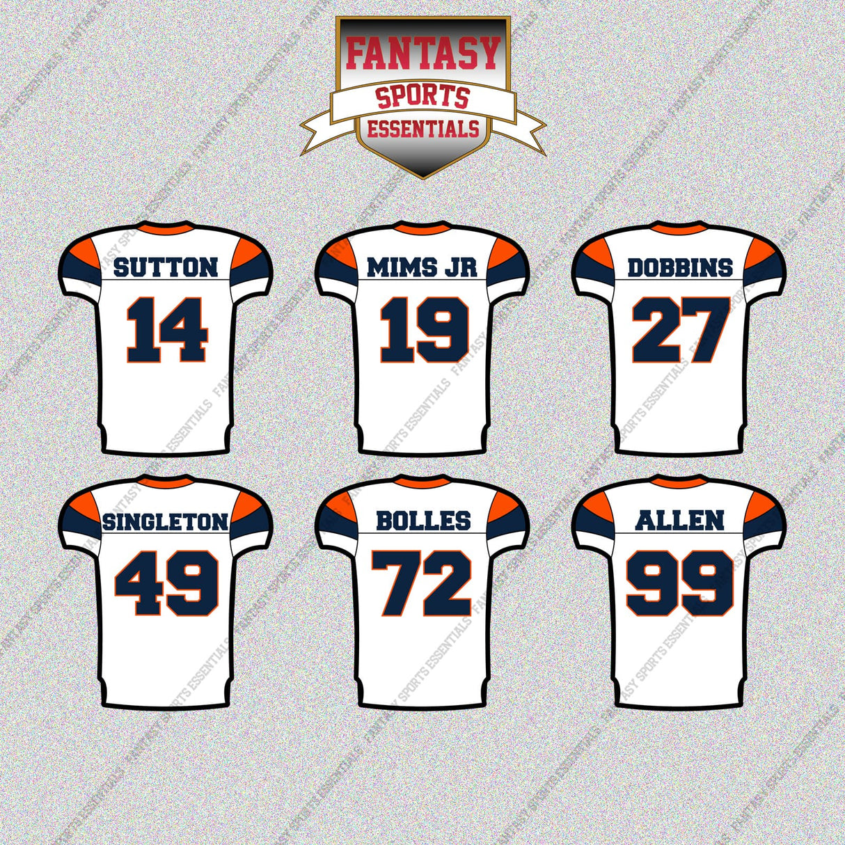 Denver Broncos 2025 Away Jersey Glossy Stickers (Choose Your Player) Page 2