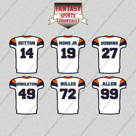 Denver Broncos 2025 Away Jersey Glossy Stickers (Choose Your Player) Page 2
