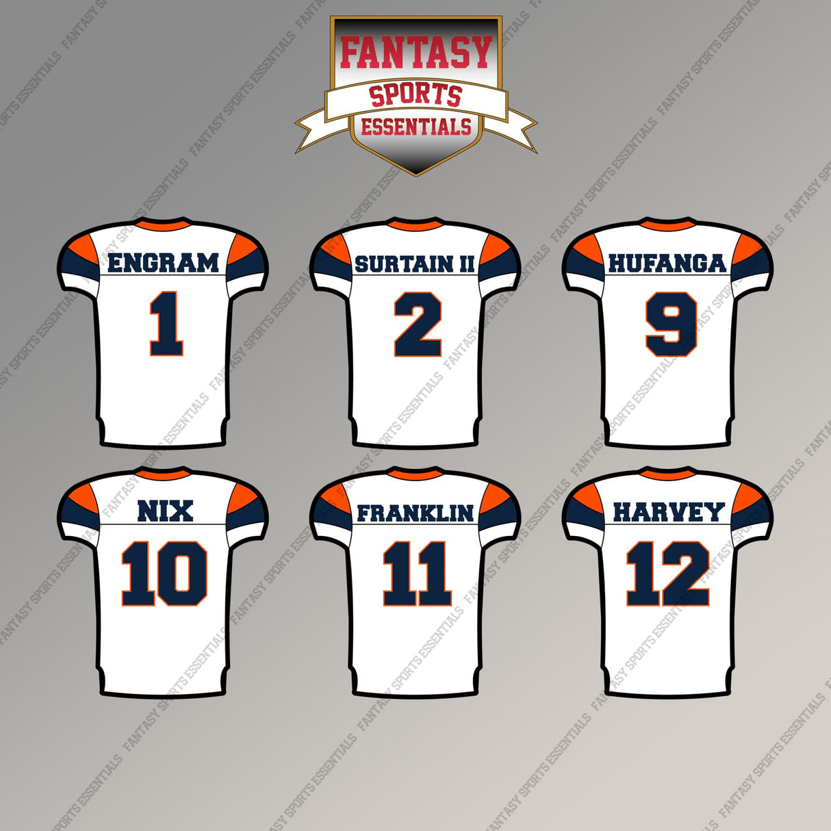 Denver Broncos 2025 Away Jersey Magnets (Choose Your Player) Page 1