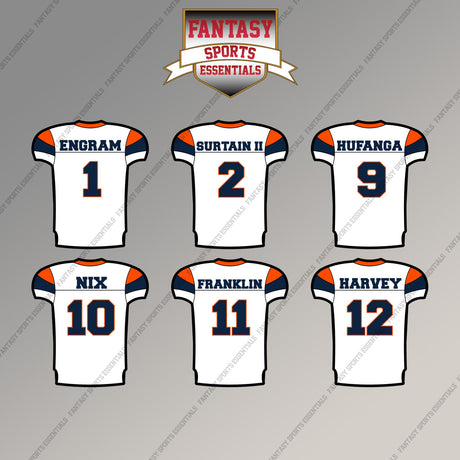 Denver Broncos 2025 Away Jersey Magnets (Choose Your Player) Page 1