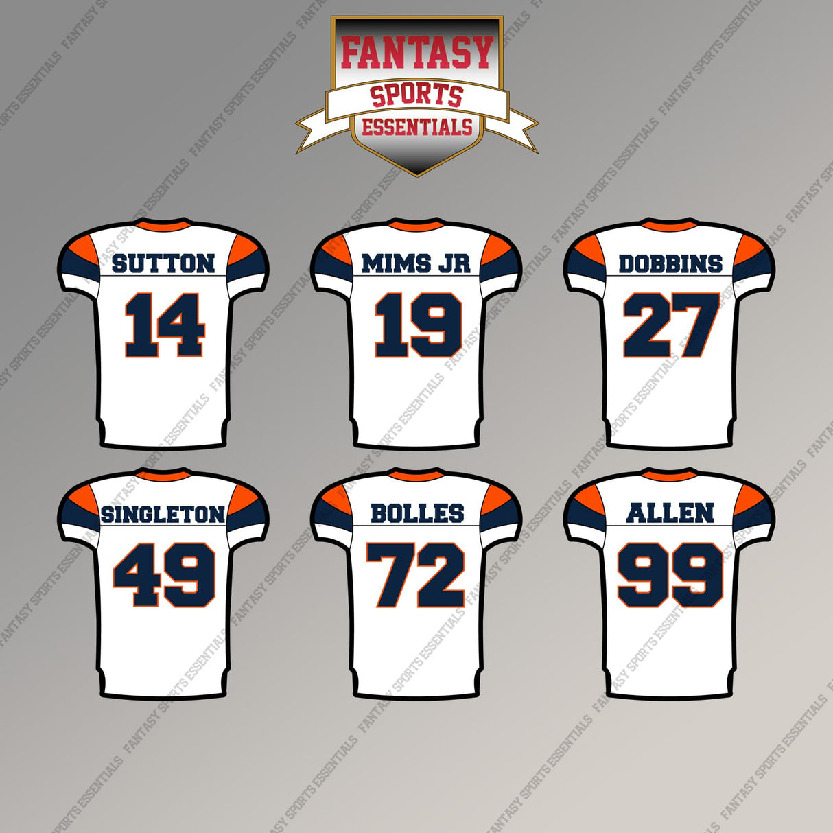 Denver Broncos 2025 Away Jersey Magnets (Choose Your Player) Page 2