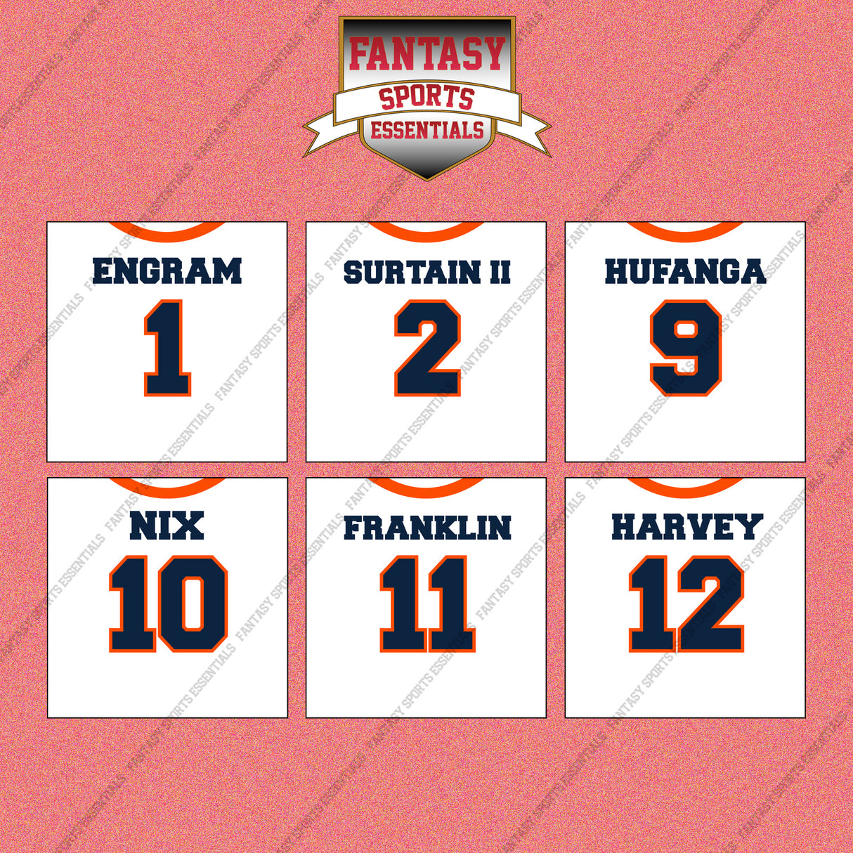 Denver Broncos 2025 Away Jersey Wall Art Prints (Choose Your Player) Page 1