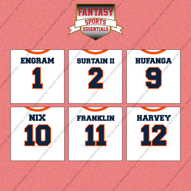 Denver Broncos 2025 Away Jersey Wall Art Prints (Choose Your Player) Page 1