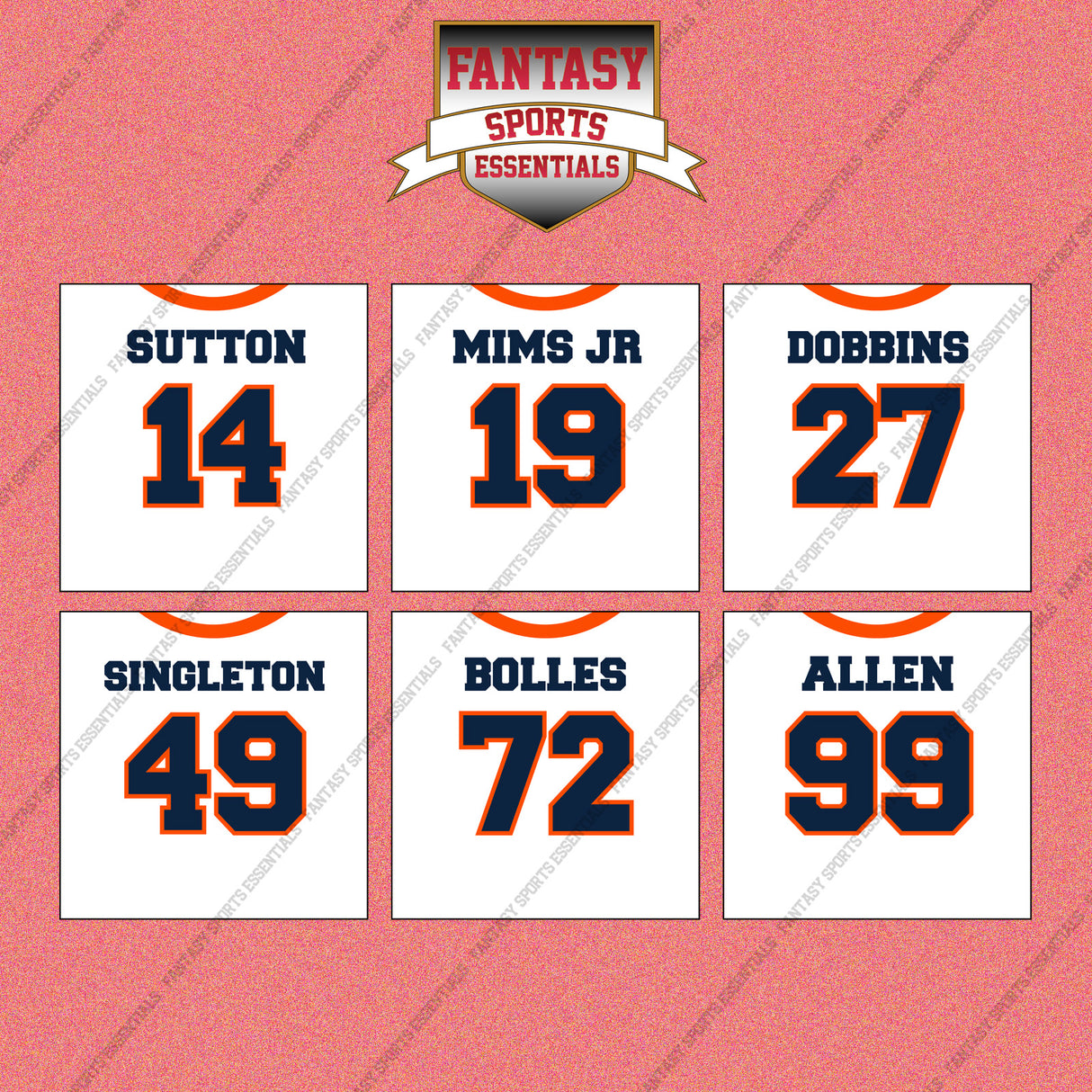 Denver Broncos 2025 Away Jersey Wall Art Prints (Choose Your Player) Page 2