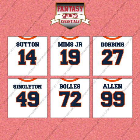 Denver Broncos 2025 Away Jersey Wall Art Prints (Choose Your Player) Page 2