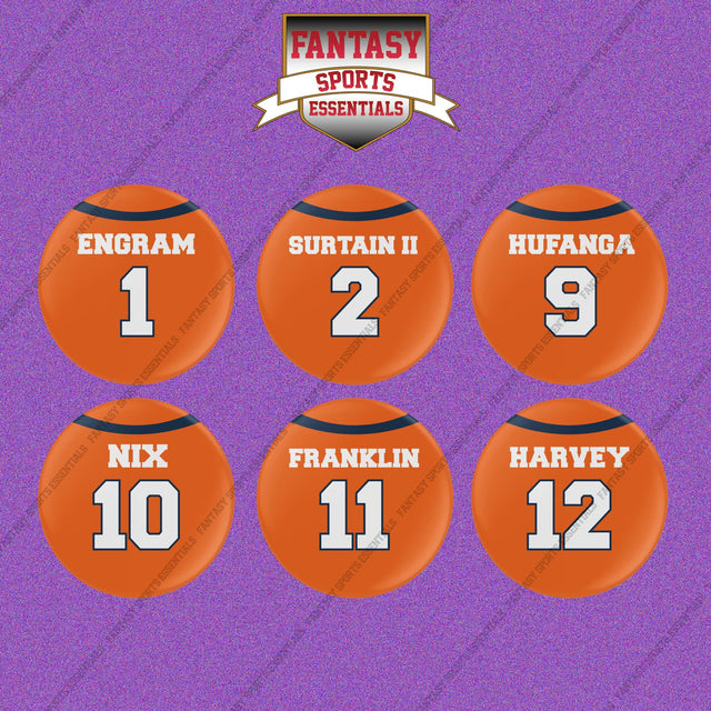Denver Broncos 2025 Home Jersey Button Pins (Choose Your Player) Page 1
