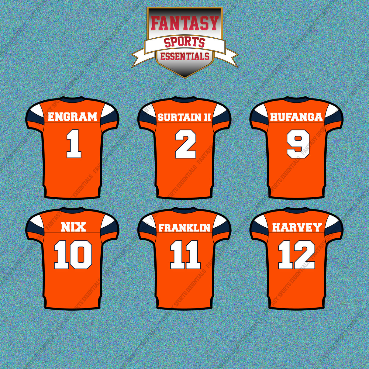 Denver Broncos 2025 Home Jersey Car Decals (Choose Your Player) Page 1