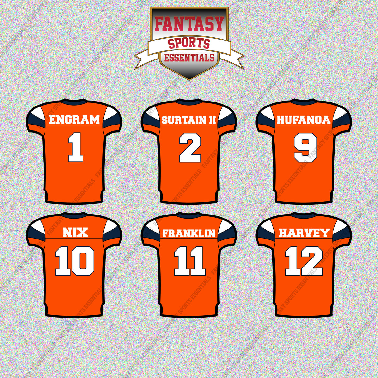 Denver Broncos 2025 Home Jersey Glossy Stickers (Choose Your Player) Page 1