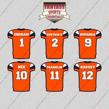 Denver Broncos 2025 Home Jersey Glossy Stickers (Choose Your Player) Page 1
