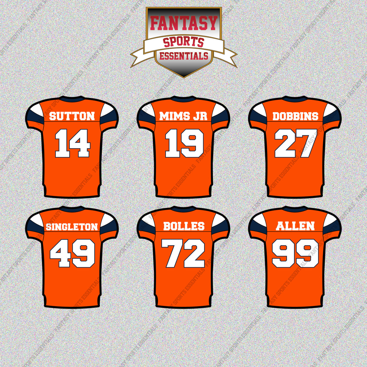 Denver Broncos 2025 Home Jersey Glossy Stickers (Choose Your Player) Page 2