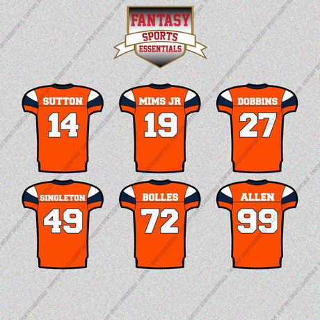 Denver Broncos 2025 Home Jersey Glossy Stickers (Choose Your Player) Page 2