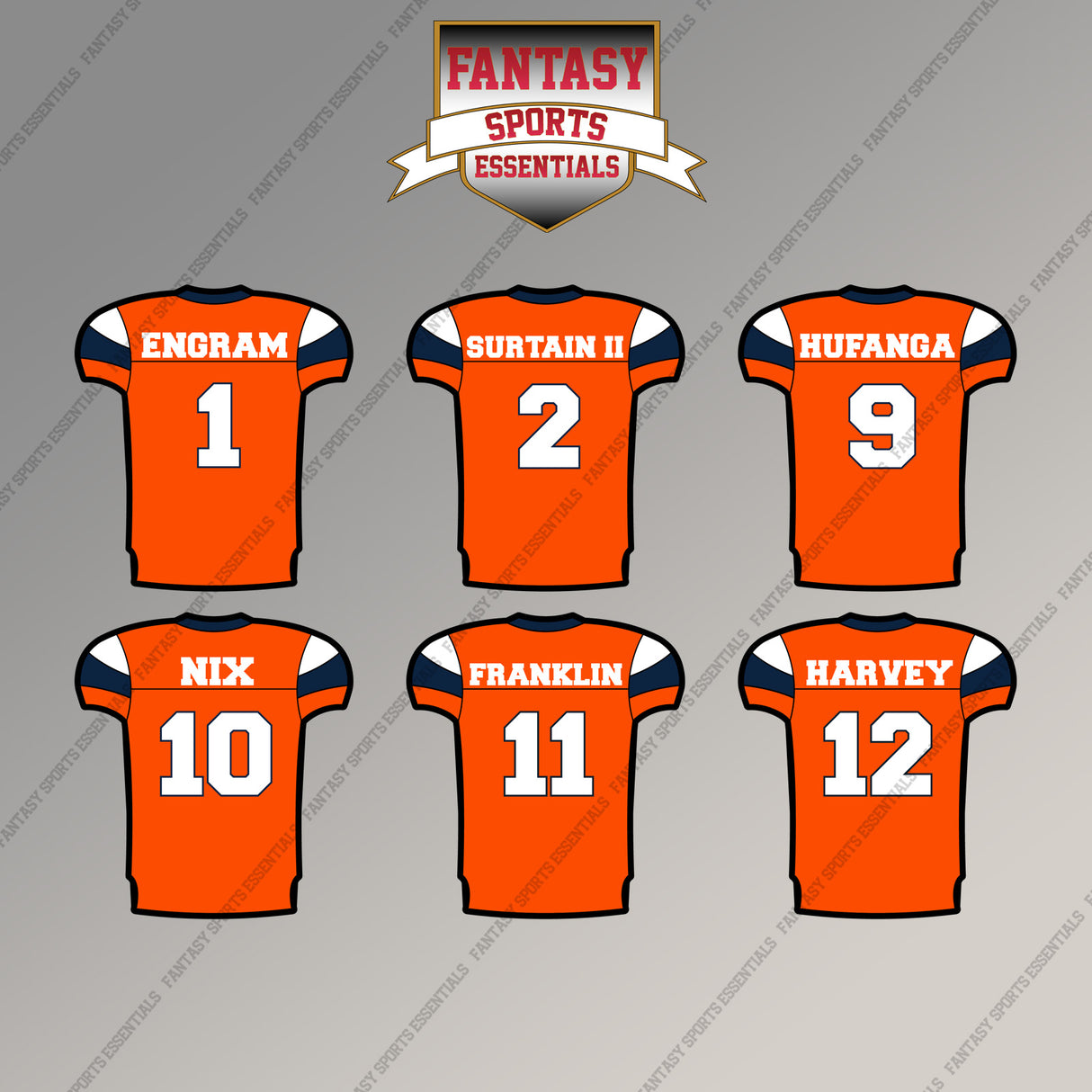 Denver Broncos 2025 Home Jersey Magnets (Choose Your Player) Page 1