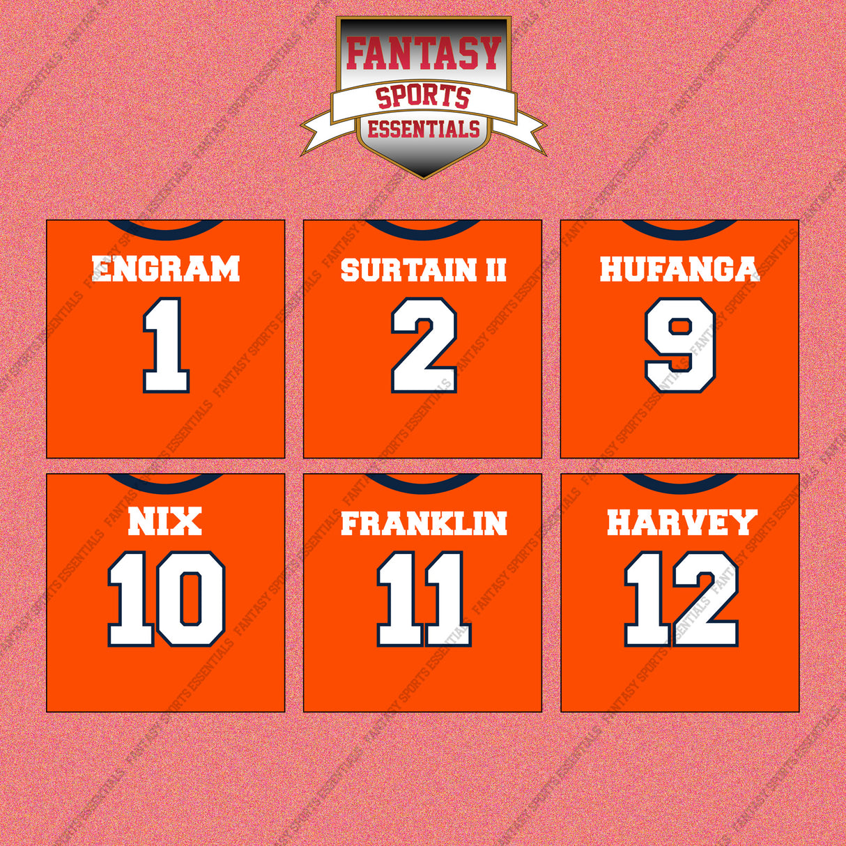 Denver Broncos 2025 Home Jersey Wall Art Prints (Choose Your Player) Page 1