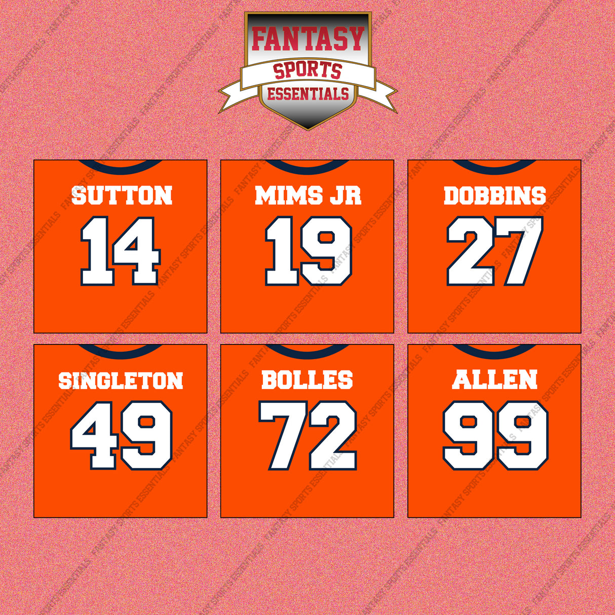 Denver Broncos 2025 Home Jersey Wall Art Prints (Choose Your Player) Page 2