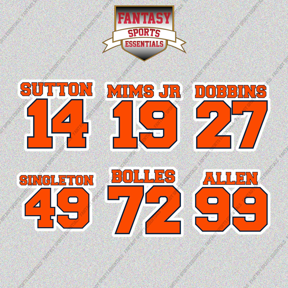 Denver Broncos 2025 Name and Number Glossy Stickers (Choose Your Player) Page 2