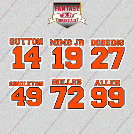 Denver Broncos 2025 Name and Number Glossy Stickers (Choose Your Player) Page 2