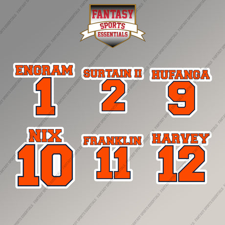 Denver Broncos 2025 Name and Number Magnets (Choose Your Player) Page 1