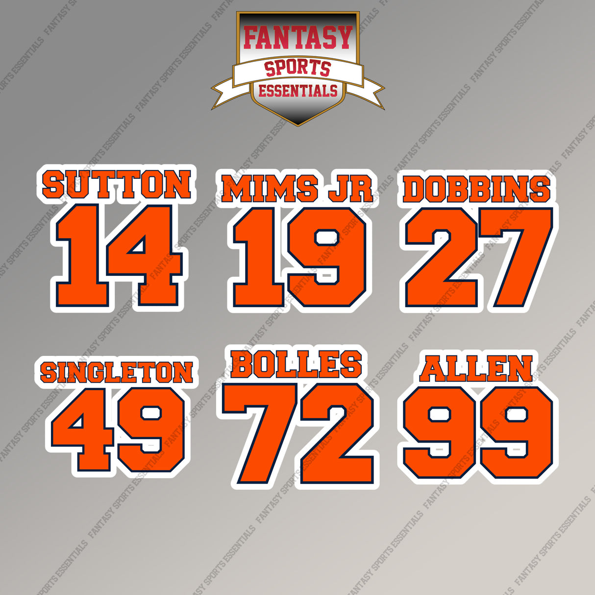 Denver Broncos 2025 Name and Number Magnets (Choose Your Player) Page 2