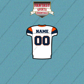 Denver Broncos Personalized Current Away Jersey Car Decals