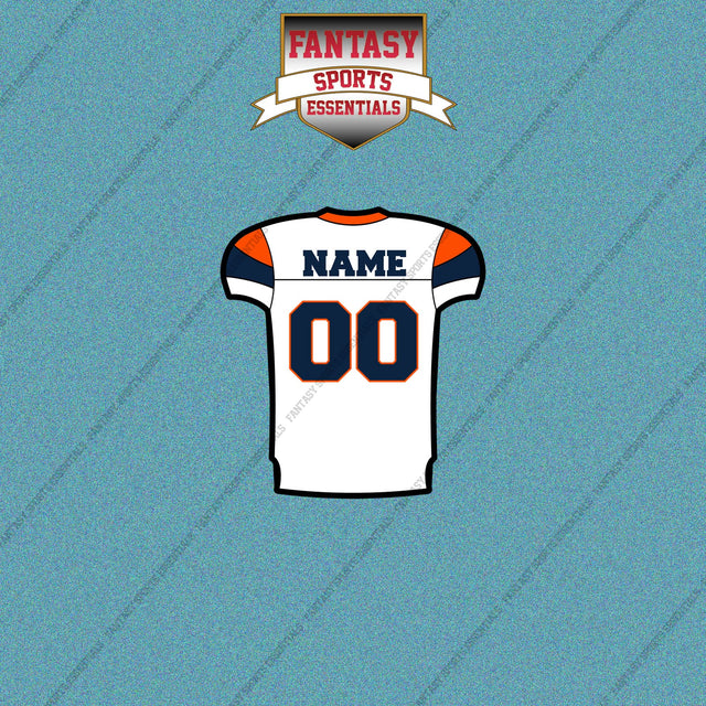 Denver Broncos Personalized Current Away Jersey Car Decals