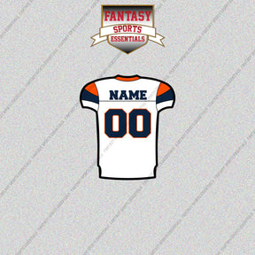 Denver Broncos Personalized Current Away Jersey Glossy Stickers