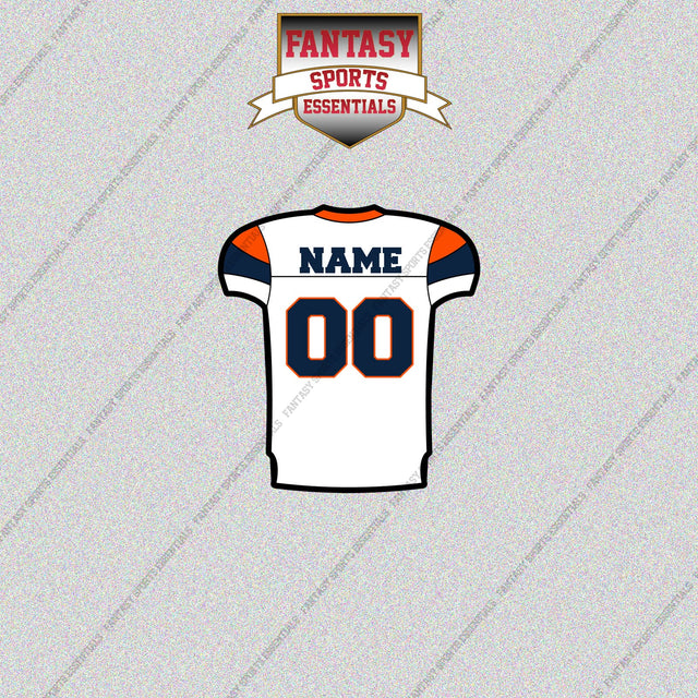 Denver Broncos Personalized Current Away Jersey Glossy Stickers