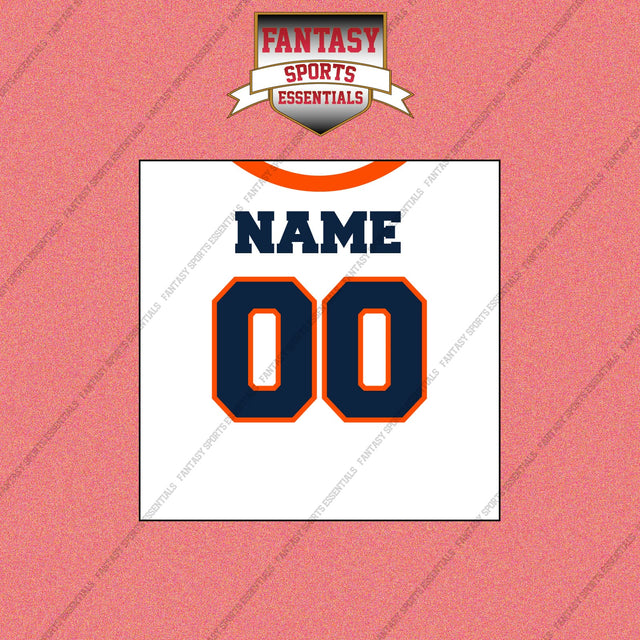 Denver Broncos Personalized Current Away Jersey Wall Art Prints