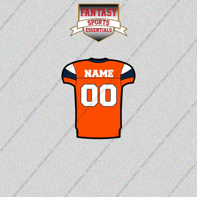 Denver Broncos Personalized Current Home Jersey Glossy Stickers