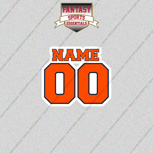 Denver Broncos Personalized Current Name and Number Glossy Stickers