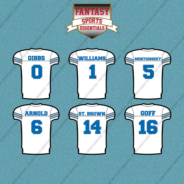 Detroit Lions 2025 Away Jersey Car Decals (Choose Your Player) Page 1