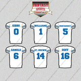 Detroit Lions 2025 Away Jersey Glossy Stickers (Choose Your Player) Page 1