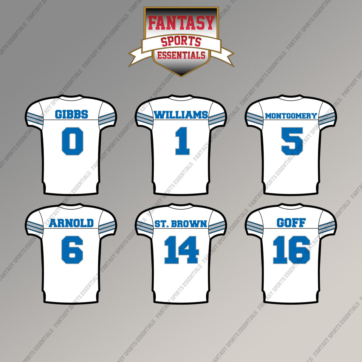 Detroit Lions 2025 Away Jersey Magnets (Choose Your Player) Page 1