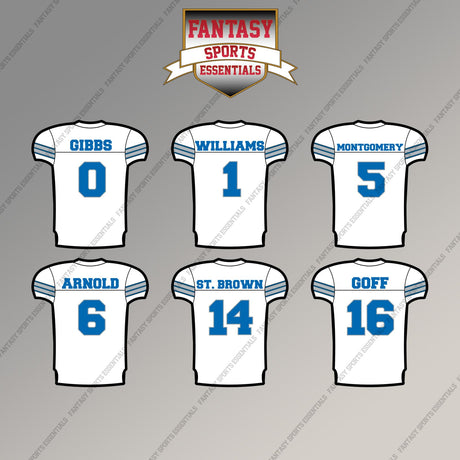 Detroit Lions 2025 Away Jersey Magnets (Choose Your Player) Page 1