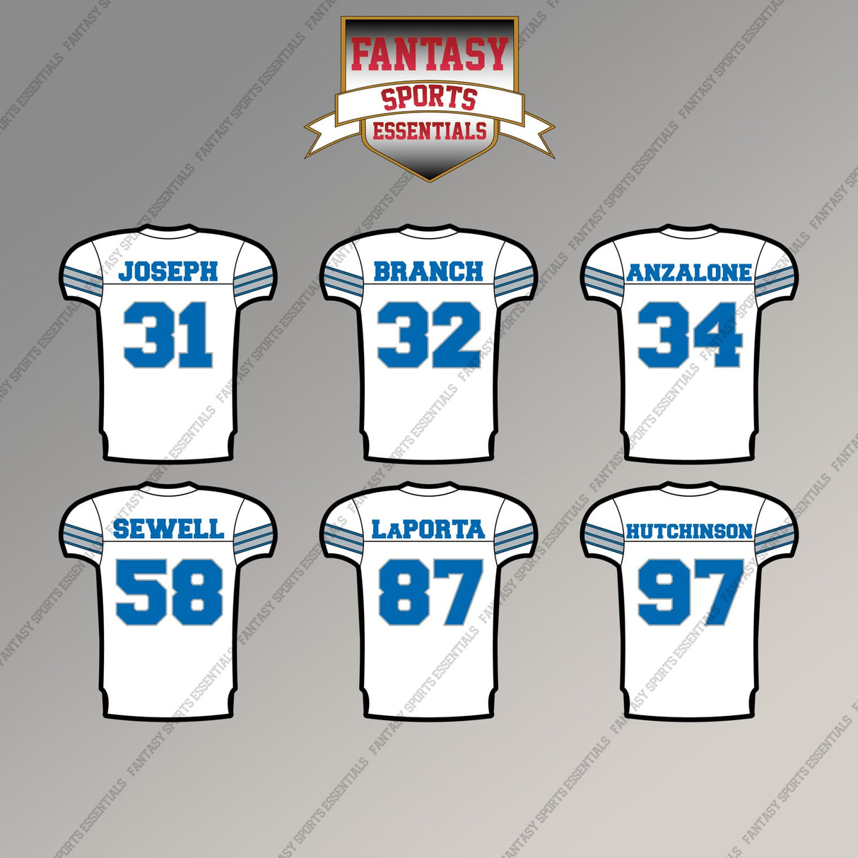 Detroit Lions 2025 Away Jersey Magnets (Choose Your Player) Page 2