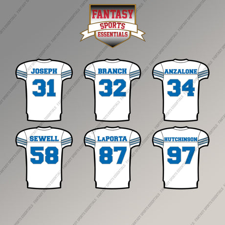 Detroit Lions 2025 Away Jersey Magnets (Choose Your Player) Page 2