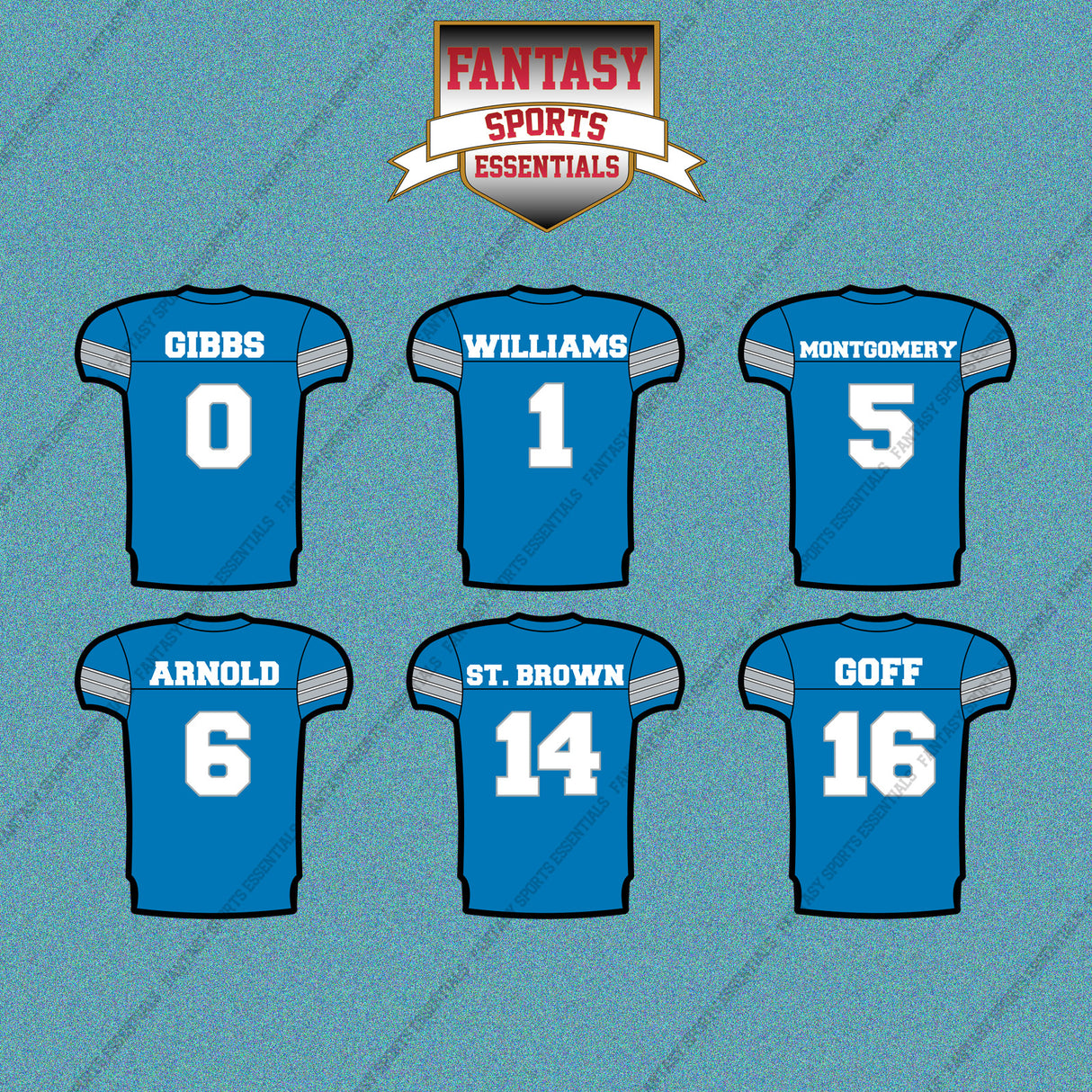Detroit Lions 2025 Home Jersey Car Decals (Choose Your Player) Page 1