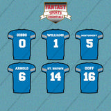 Detroit Lions 2025 Home Jersey Car Decals (Choose Your Player) Page 1