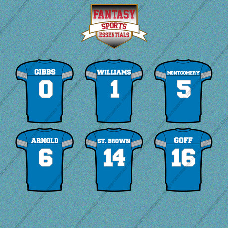 Detroit Lions 2025 Home Jersey Car Decals (Choose Your Player) Page 1