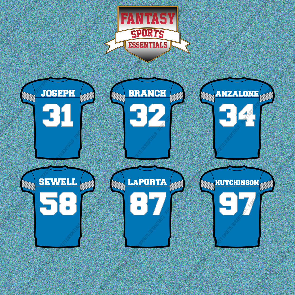 Detroit Lions 2025 Home Jersey Car Decals (Choose Your Player) Page 2