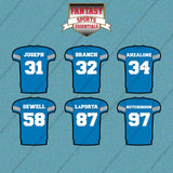 Detroit Lions 2025 Home Jersey Car Decals (Choose Your Player) Page 2