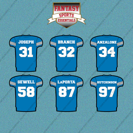 Detroit Lions 2025 Home Jersey Car Decals (Choose Your Player) Page 2